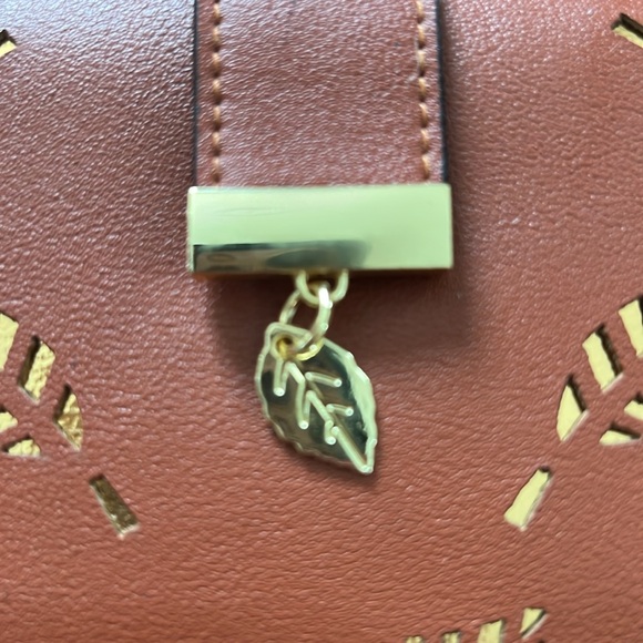 Vagabond Goods Wallet Wanderlust Brown Vegan Leather Leaf Cutouts 0145 - Picture 5 of 5